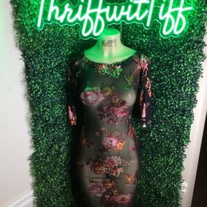 Women’s flower sheer dress